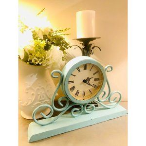 Duck Egg Blue Distressed Table Clock